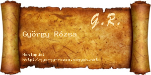 György Rózsa névjegykártya