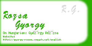 rozsa gyorgy business card